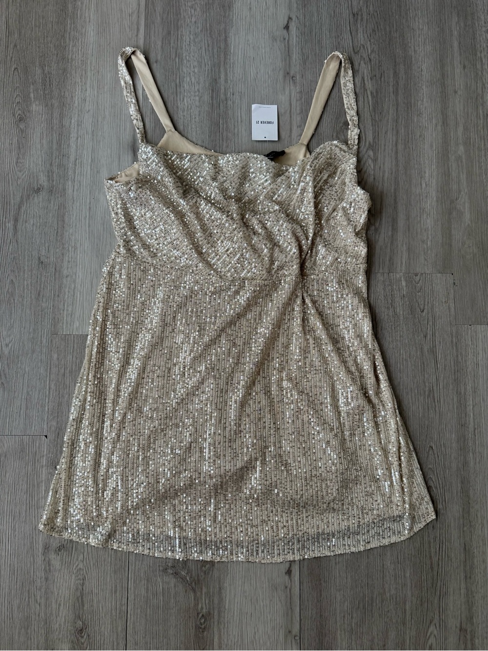 Forever 21 Plus Sparkly Silver Sequin Sleeveless Dress W Built In Corset 4X NWT